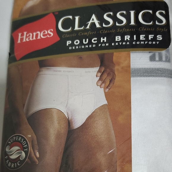 Vintage 2001 Hanes Classics  White Pouch Briefs Sz XL 3 Pack - Picture 4 of 9